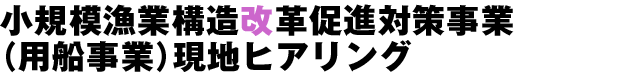 小規模漁業構造改革促進対策事業(用船事業)現地ヒアリング