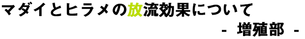 マダイとヒラメの放流効果について-増殖部-