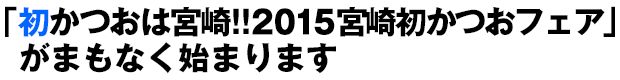 「初かつおは宮崎!!2015宮崎初かつおフェア」がまもなく始まります。