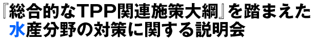 『総合的なTPP関連施策大綱』を踏まえた水産分野の対策に関する説明会